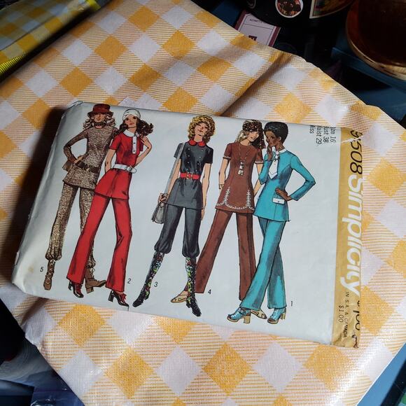 Vintage 1971 Simplicity pant suit pattern 9508 size 16 - Picture 1 of 3